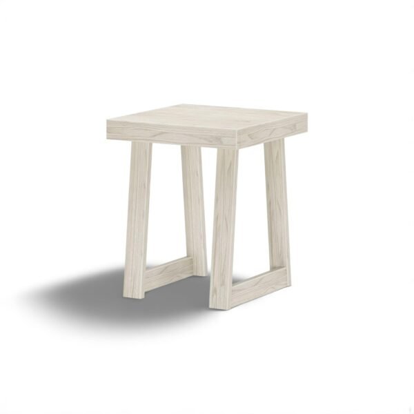 Classic White Wood Nightstand with Open Shelf – 20" Square Design