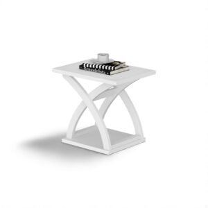 Modern Wood End Table with Storage Shelf – X-Design Side Table