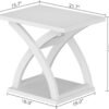 Modern Wood End Table with Storage Shelf – X-Design Side Table