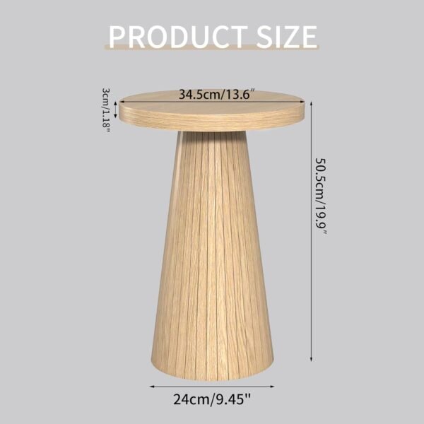 Round Farmhouse Coffee Table with Pedestal Base – Rustic Wood Design