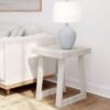 Classic White Wood Nightstand with Open Shelf – 20" Square Design