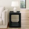 Modern Black End Table with Rounded Corners – 20" Wood Accent Table