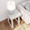 Classic White Wood Nightstand with Open Shelf – 20" Square Design