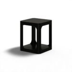 Modern Black End Table with Rounded Corners – 20" Wood Accent Table
