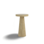 Round Farmhouse Coffee Table with Pedestal Base – Rustic Wood Design