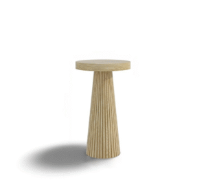 Round Farmhouse Coffee Table with Pedestal Base – Rustic Wood Design